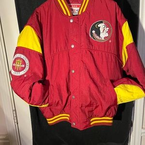 🏈 FLORIDA STATE FSU SEMINOLES NUTMEG BY CAMPRI COAT JACKET MEN'S L SEWN! 🌟